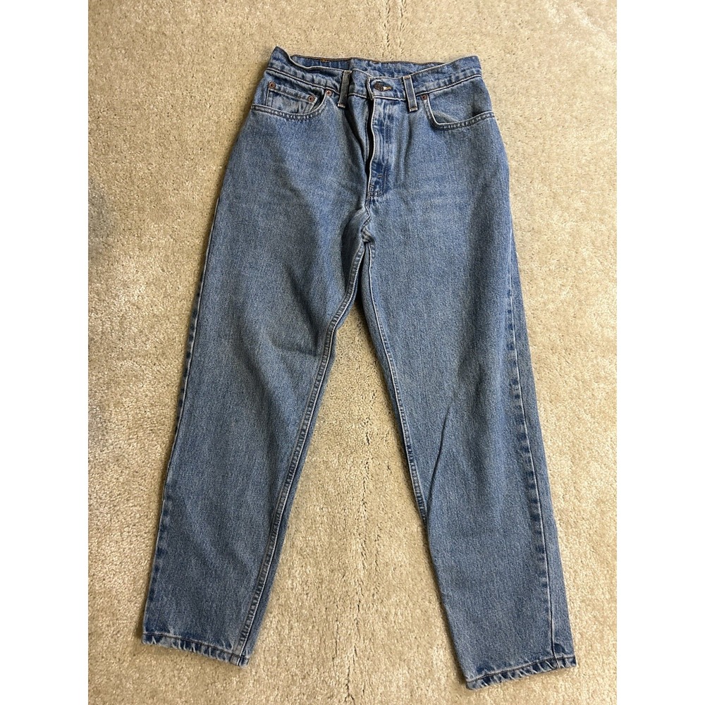 Vintage 1998 Levis 550 Jeans Junior 9 Blue Tapered Leg Relaxed Fit Made In USA